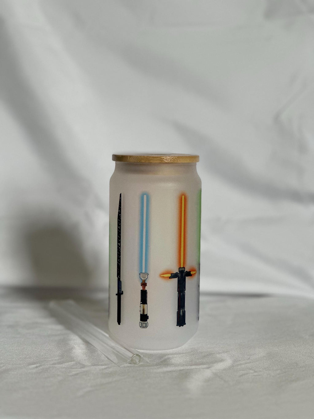 18 oz Lightsaber Frosted Glass Tumbler