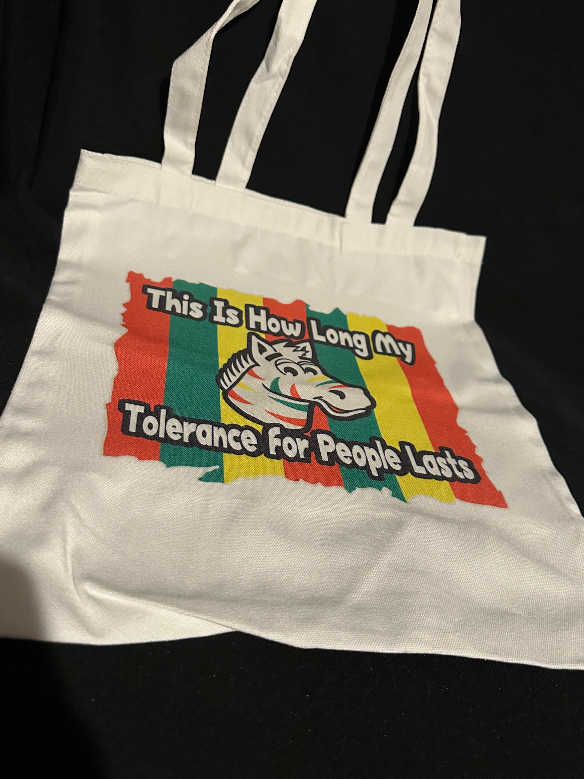 Zebra Stripe Gum Inspired Tote Bag – Funny Tolerance Saying