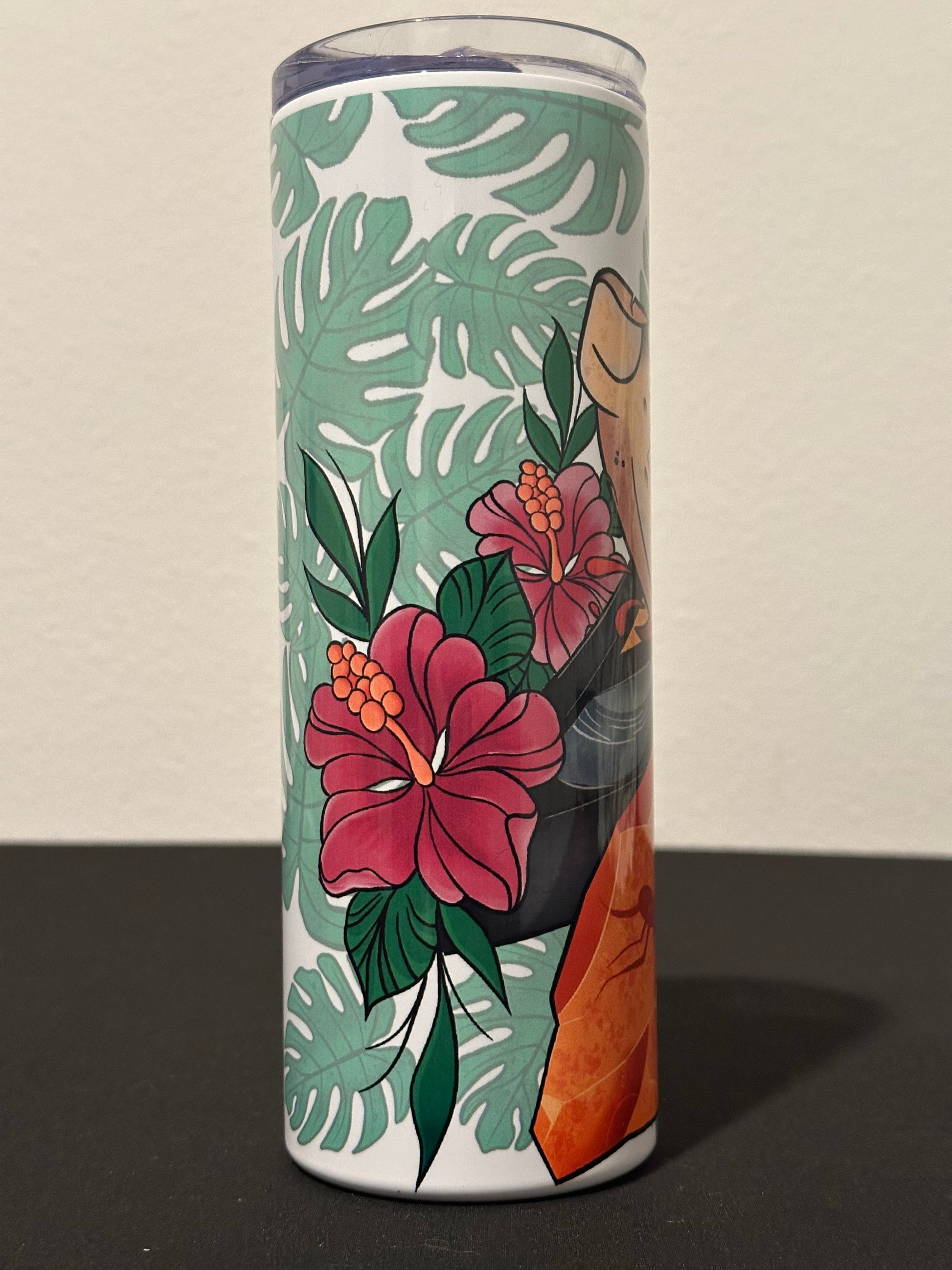 Prehistoric Flash 20oz Tumbler – American Traditional Dinosaur Tattoo Cup