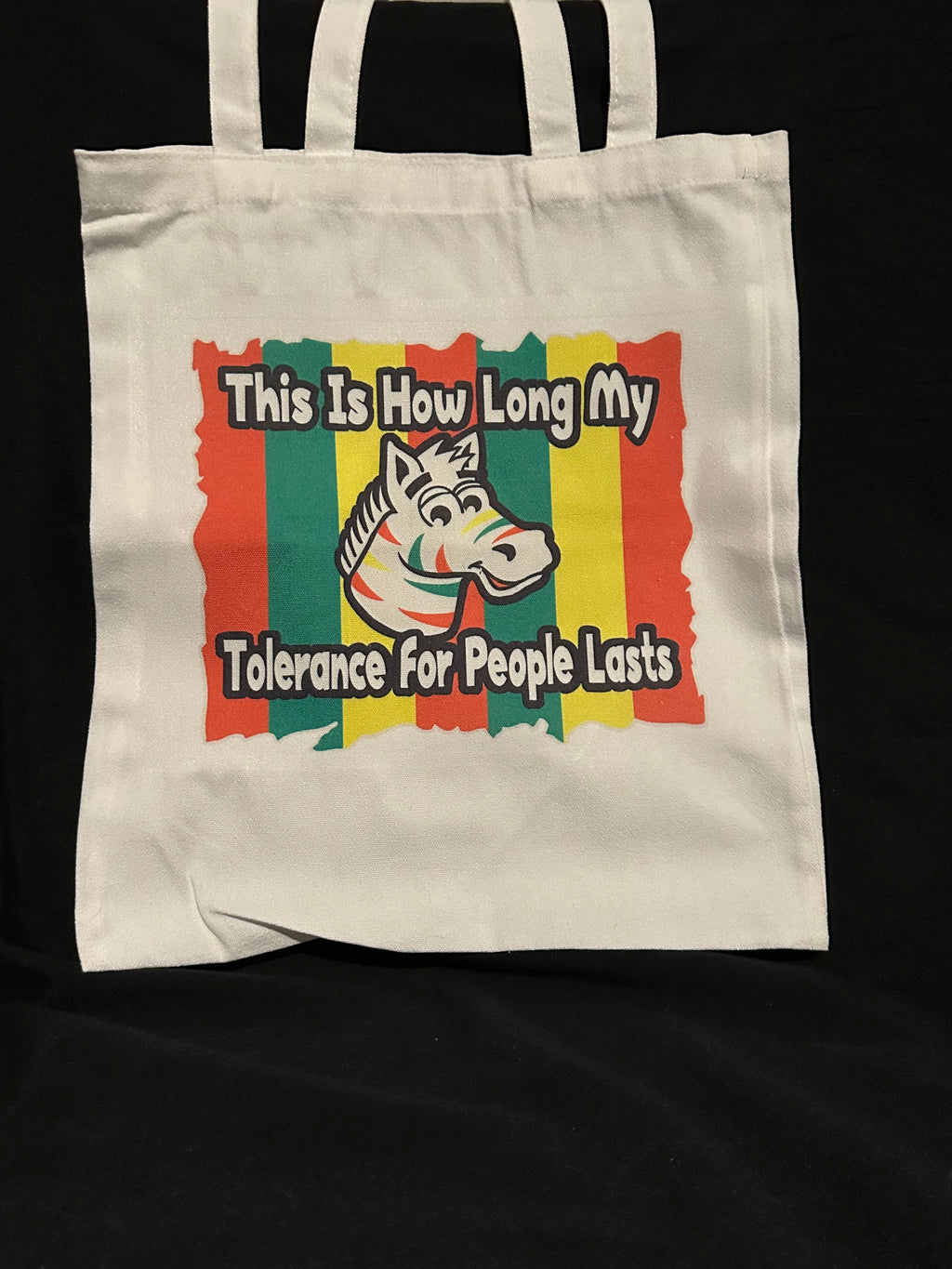 Zebra Stripe Gum Inspired Tote Bag – Funny Tolerance Saying