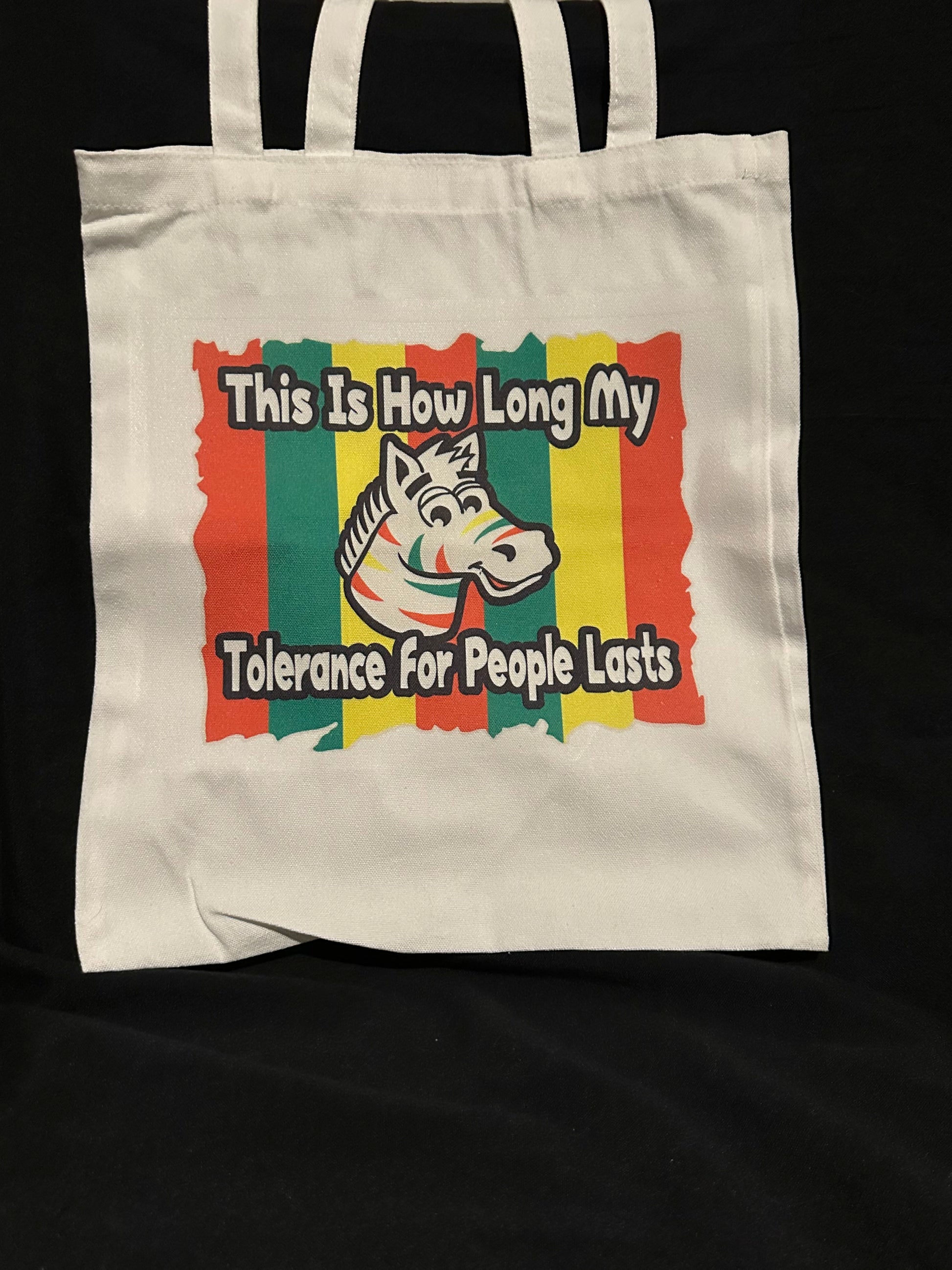 Zebra Stripe Gum Inspired Tote Bag – Funny Tolerance Saying