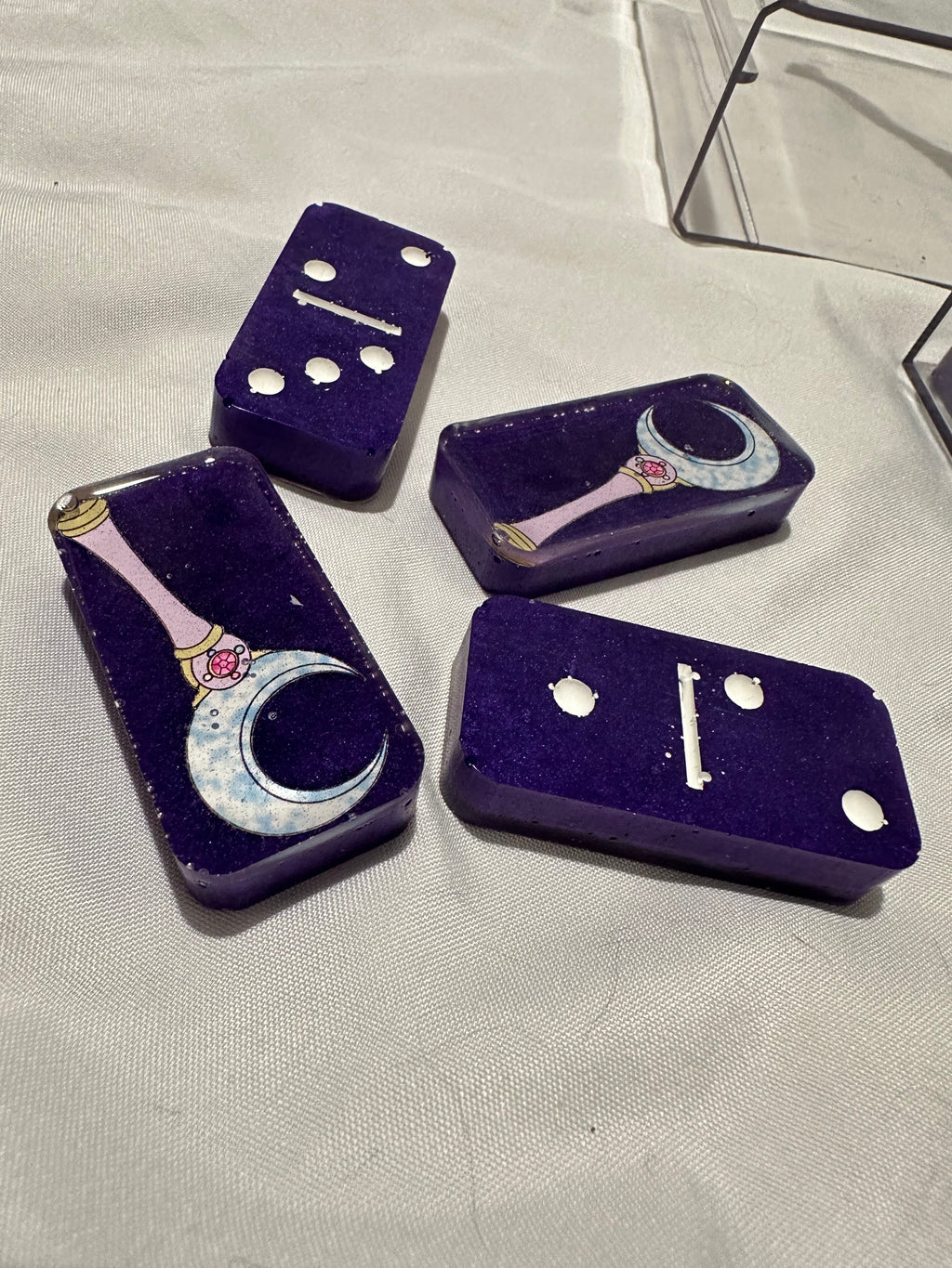 Moon Staff Resin Double Six Dominoes w/ Case