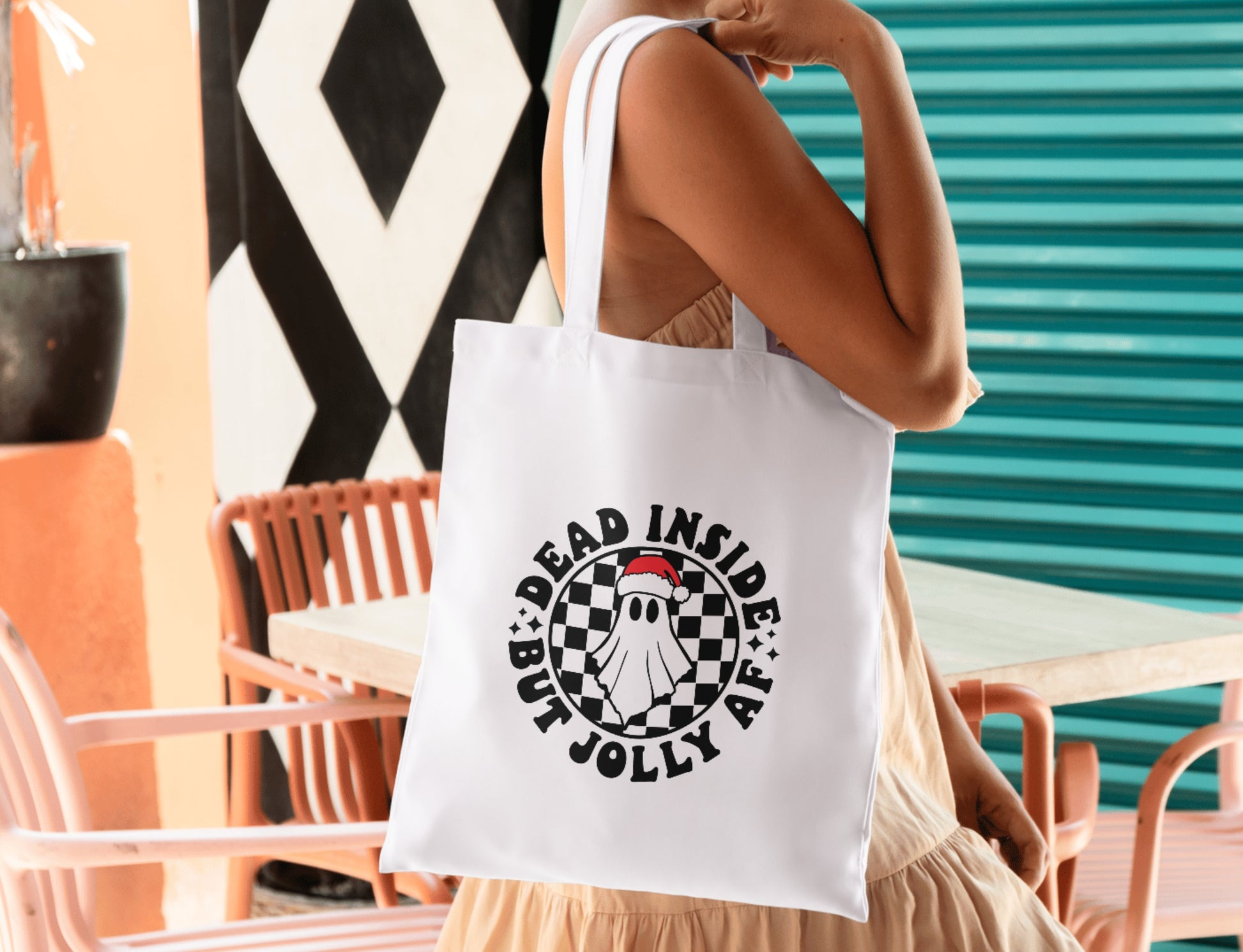 Dead Inside But Jolly AF Tote Bag