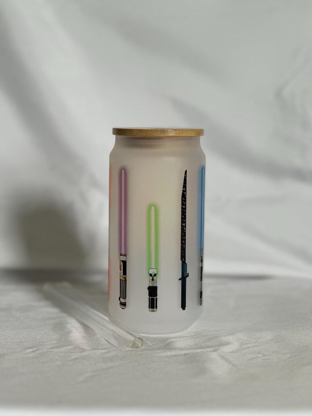 18 oz Lightsaber Frosted Glass Tumbler