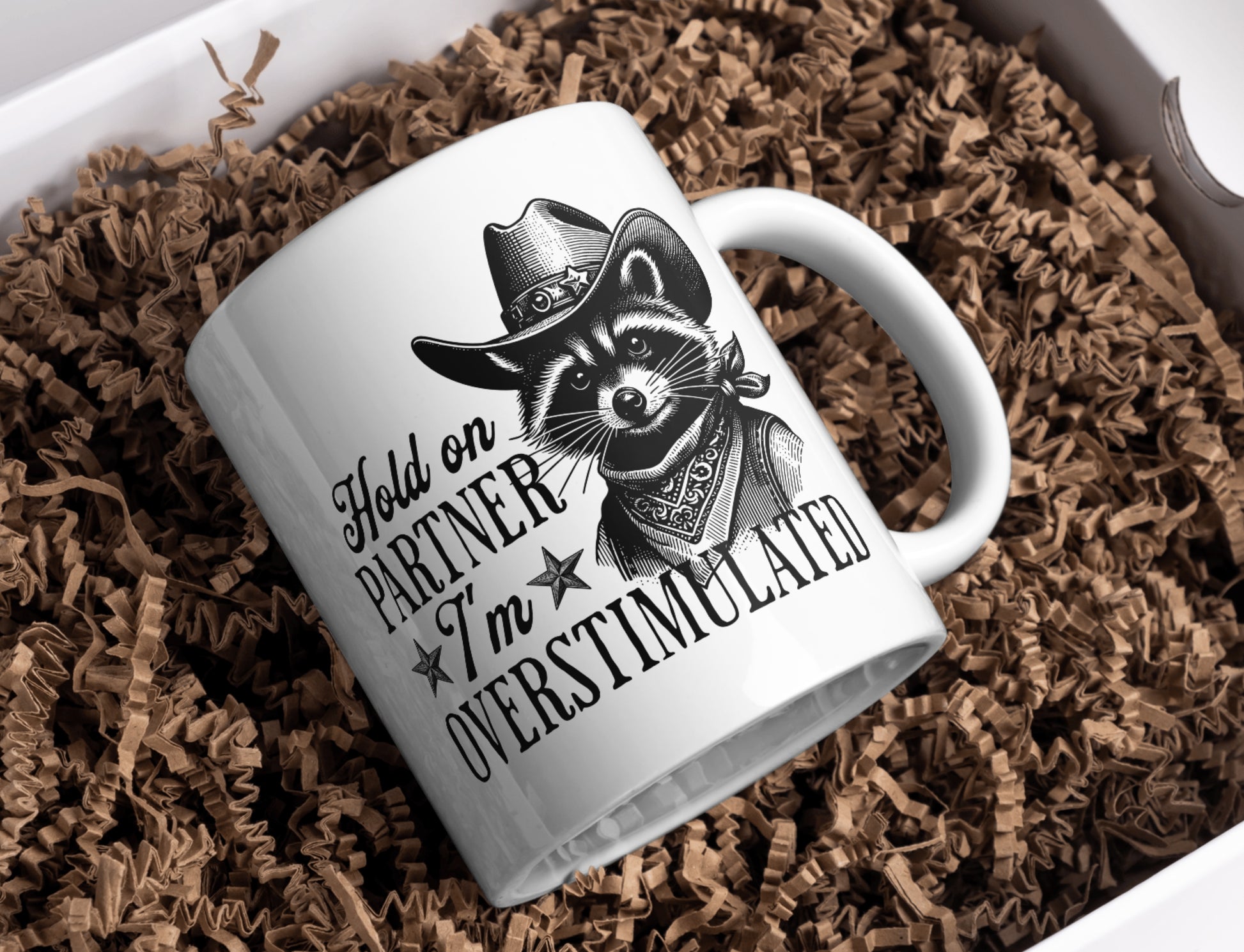 Hold On Partner I'm Overstimulated Mug