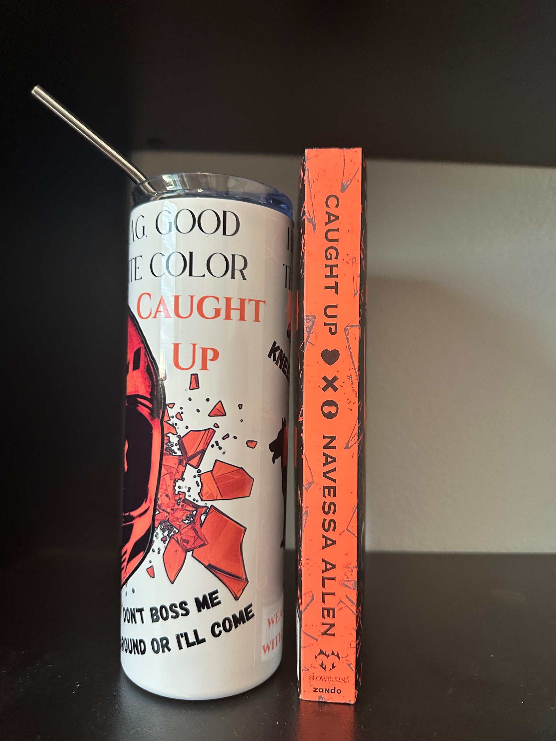 Caught Up Inspired 20oz Metal Tumbler – Dark Romance Fan Art Drinkware
