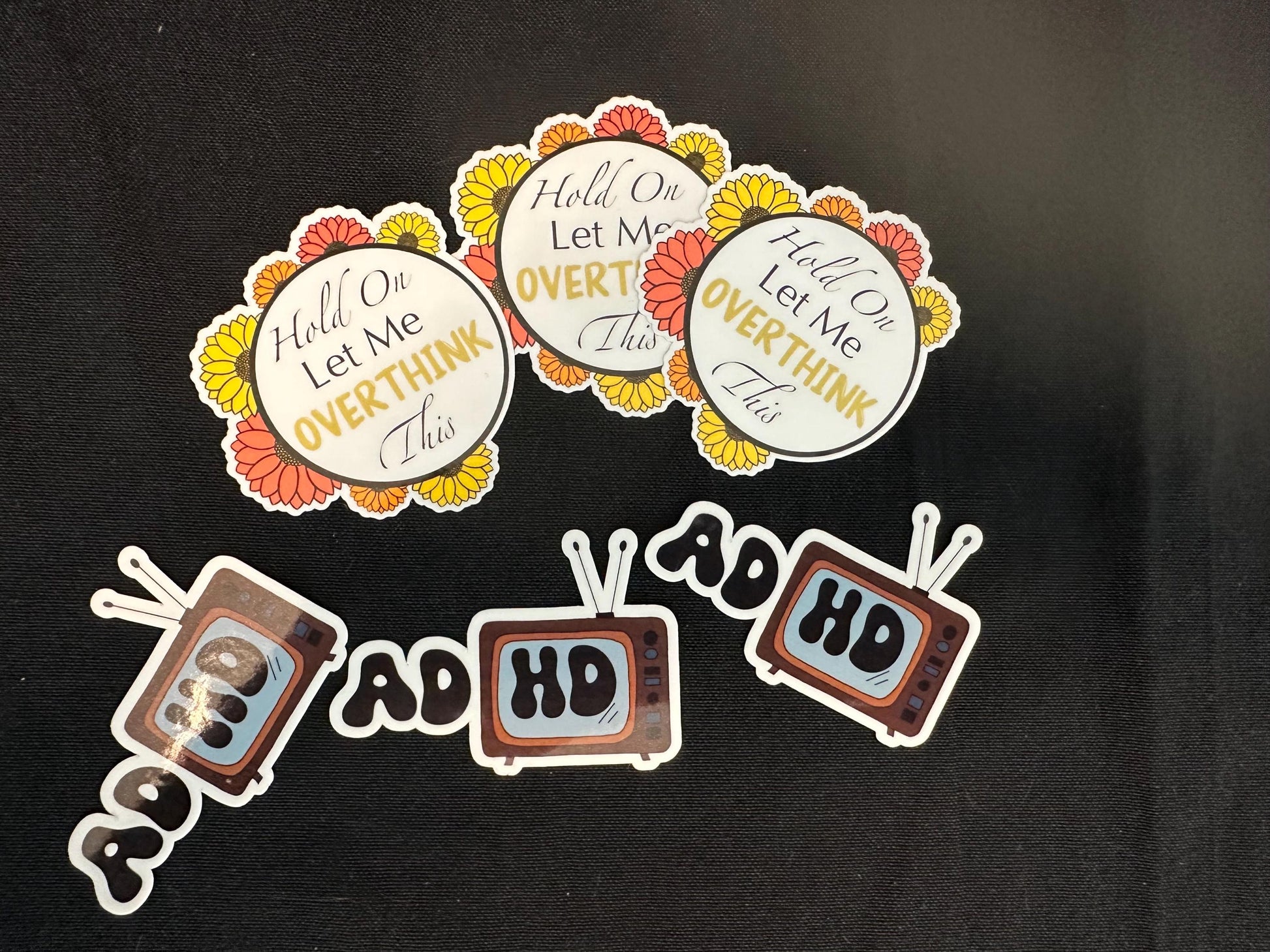 ADHD Sticker | Overthinking Sticker | Mental Health Vinyl Stickers | Funny Anxiety Stickers | UV & Water-Resistant Sticker Set