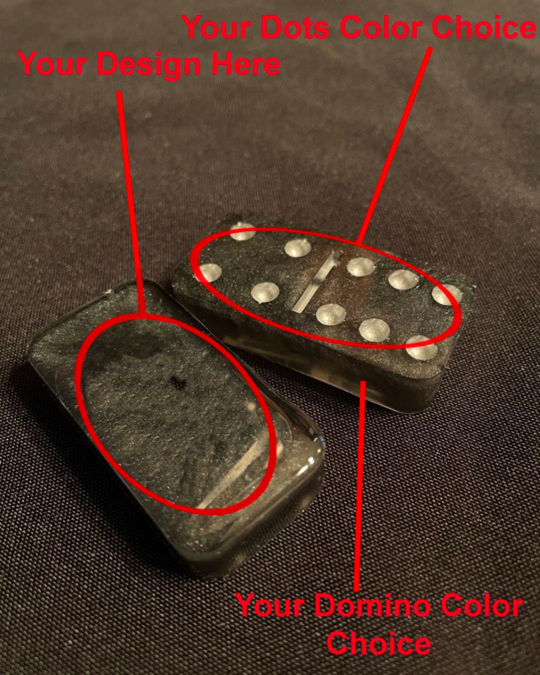 Custom Double Six Handmade Resin Domino Set and Hard Case