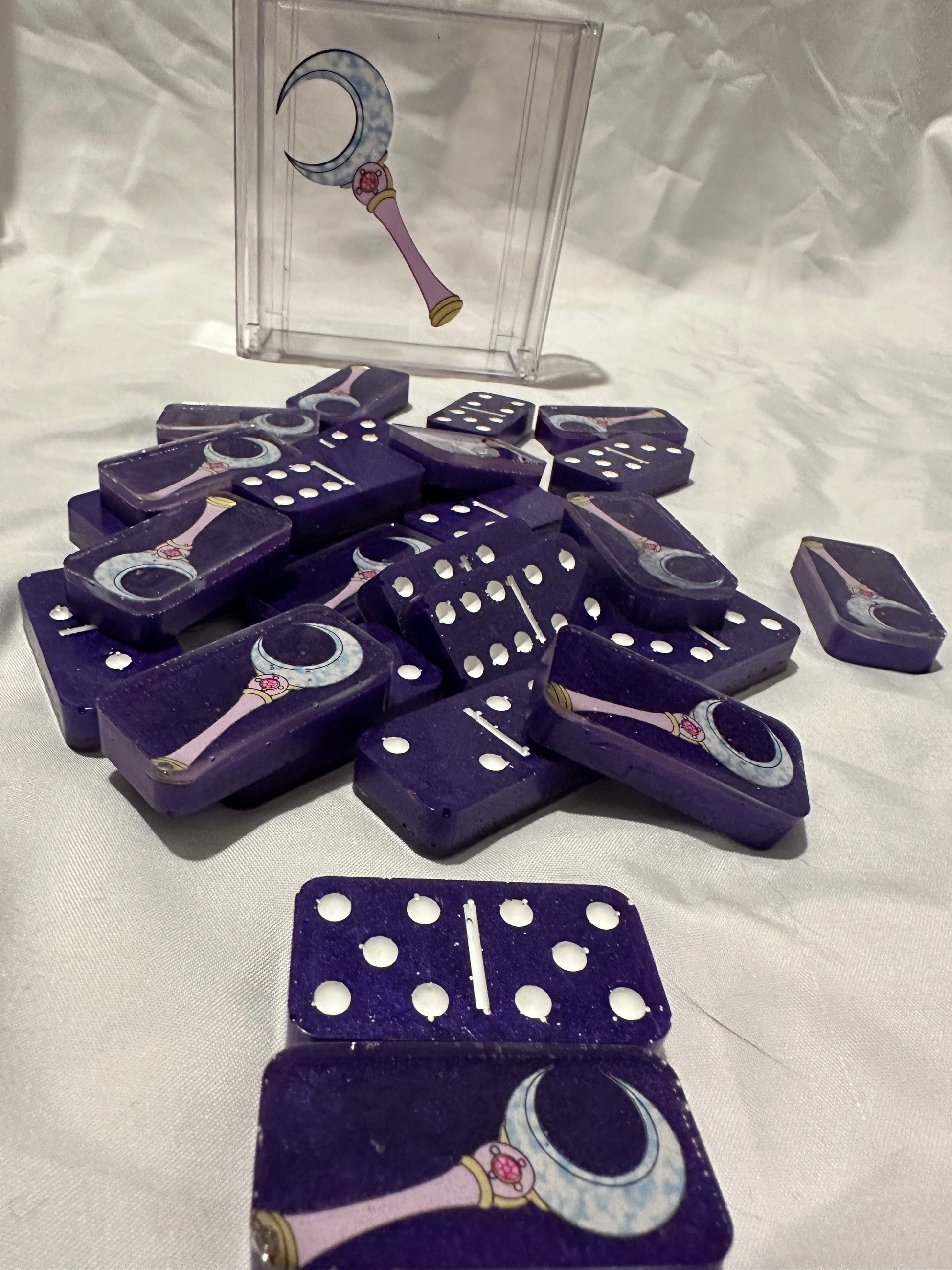 Moon Staff Resin Double Six Dominoes w/ Case