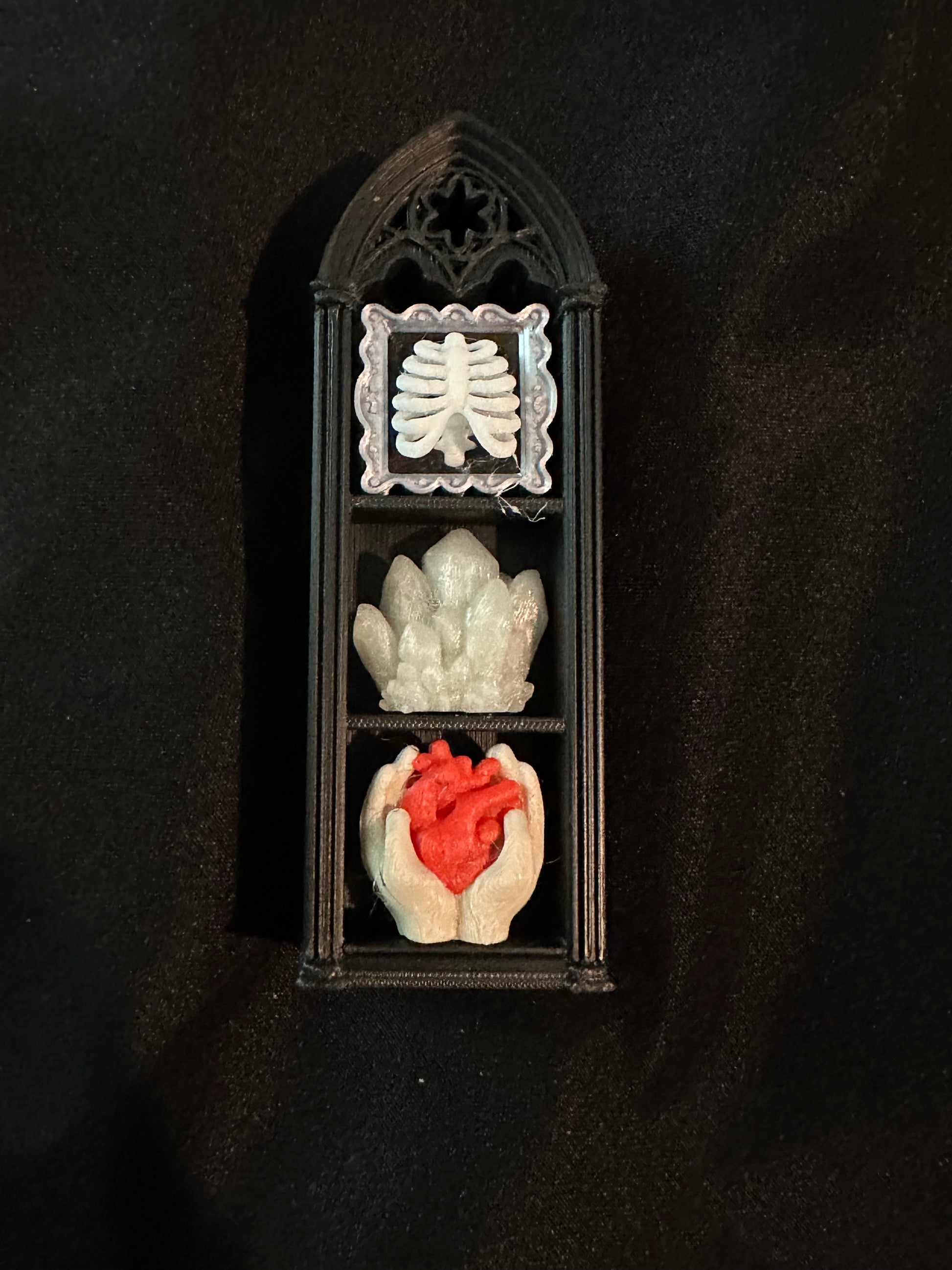 3-Shelf Gothic Arch Bookshelf Clicker – Custom 3D Printed Fidget Toy