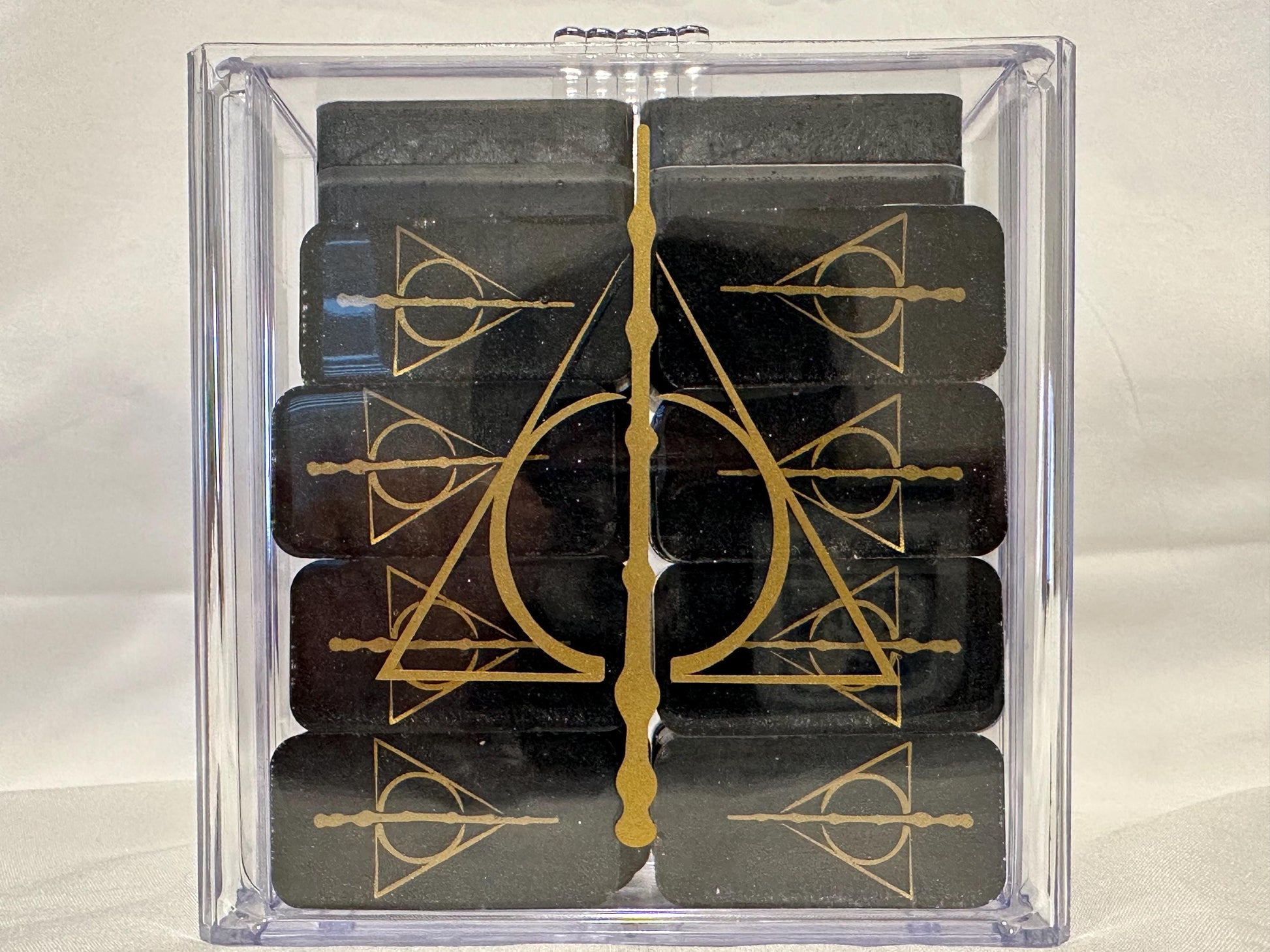 Deathly Hallows Domines packed neatly in their hard cover case
