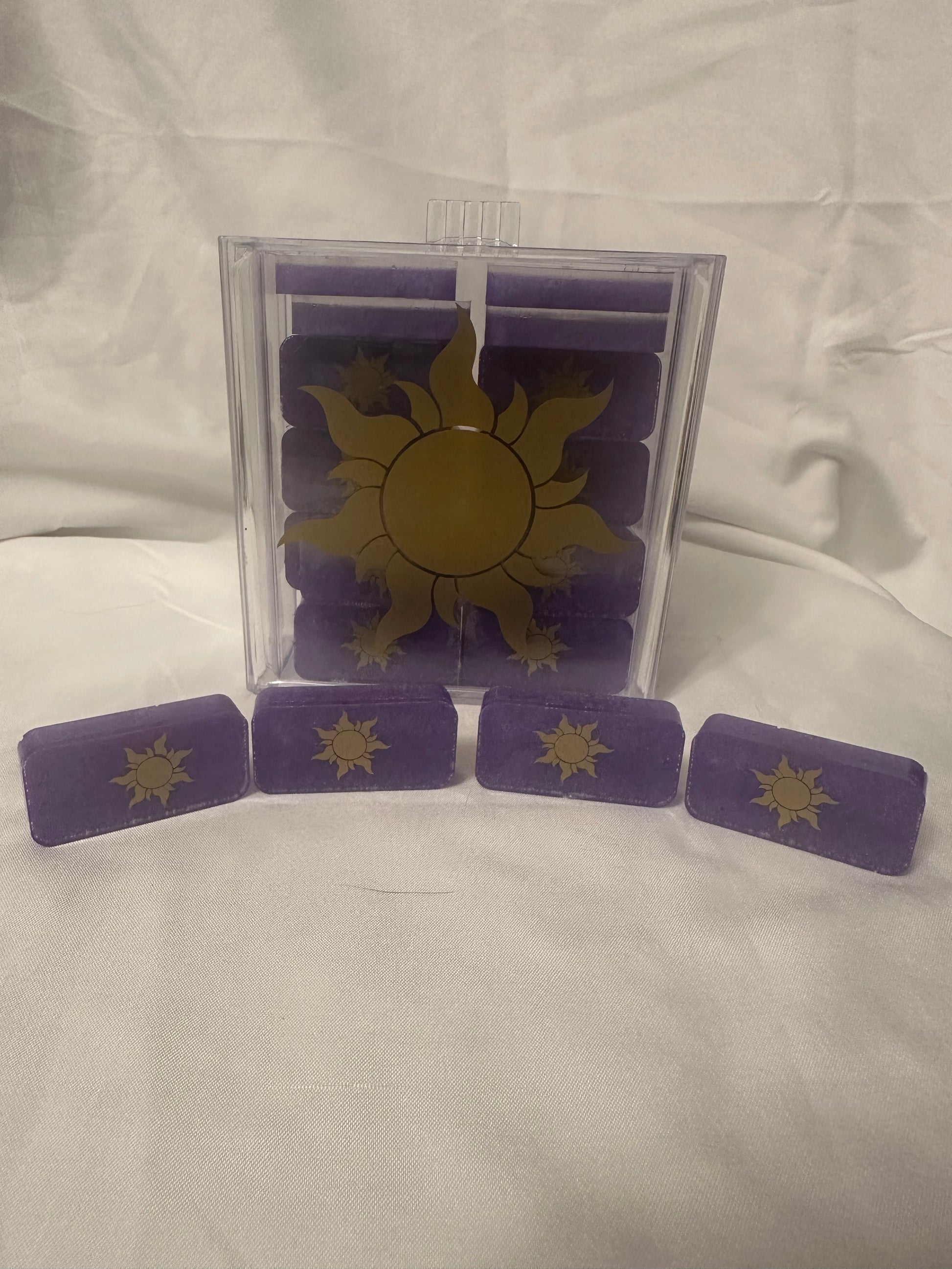 Tangled Sun Inspired Resin Domino Set With Hard Case