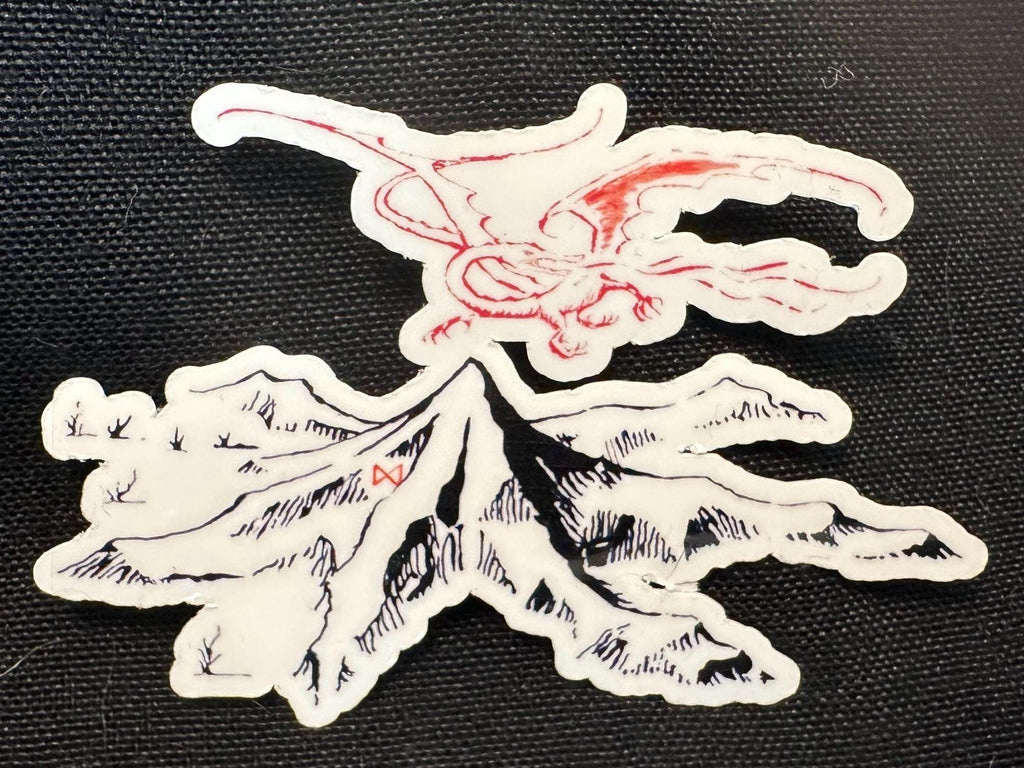 Closeup of the Lonely Mountain Sticker