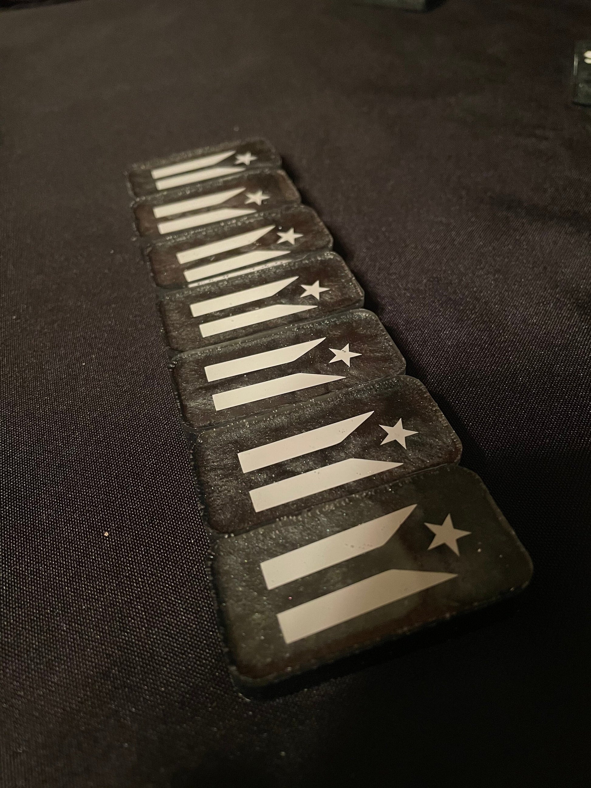 Closeup showing the design of the resistance flag