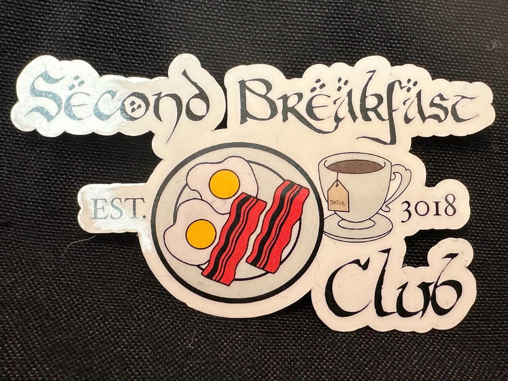 Closeup of the Second Breakfast Club sticker in the food edition