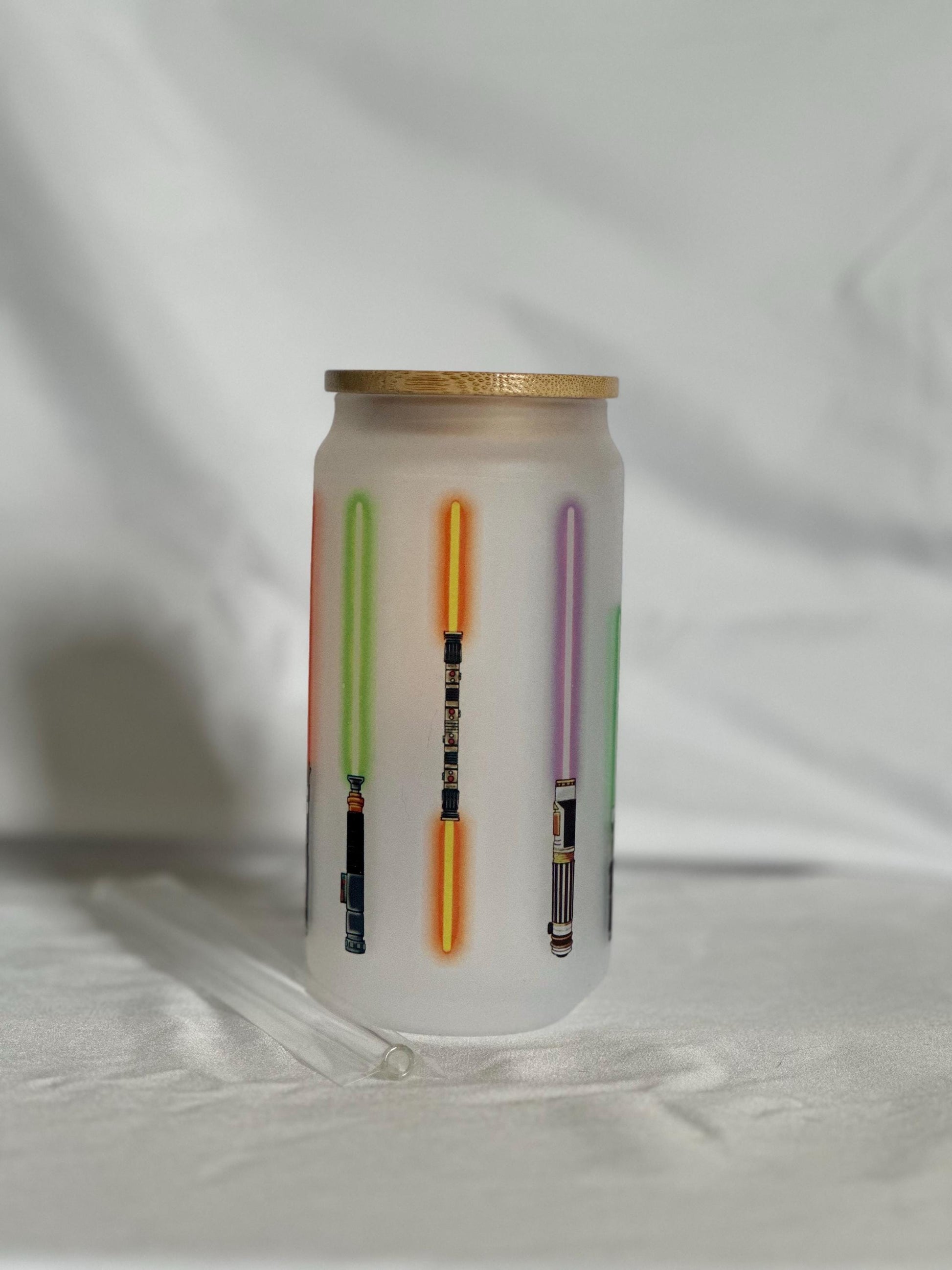 18 oz Lightsaber Frosted Glass Tumbler