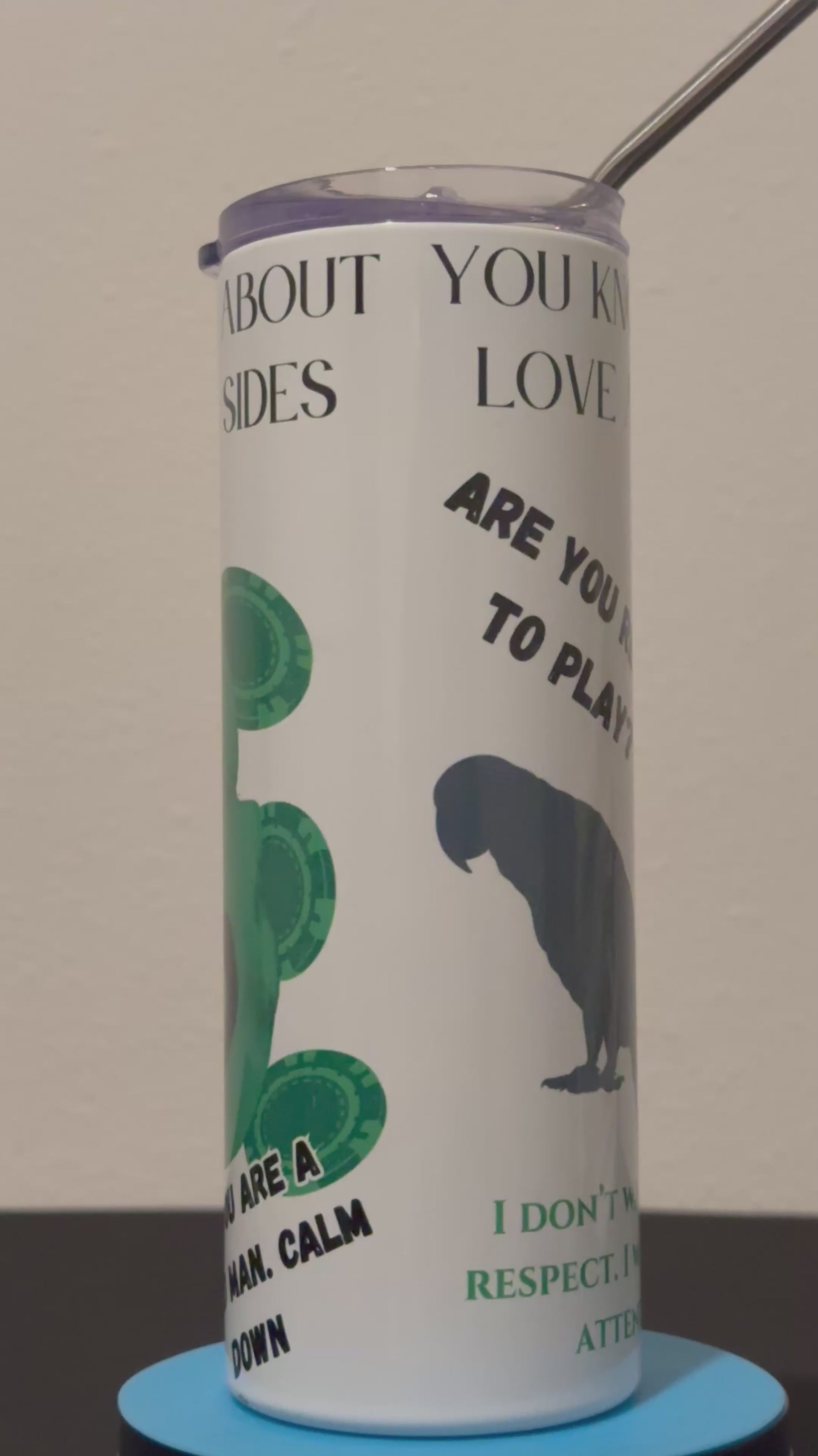Game On Inspired 20oz Metal Tumbler – Dark Romance Fan Art Drinkware