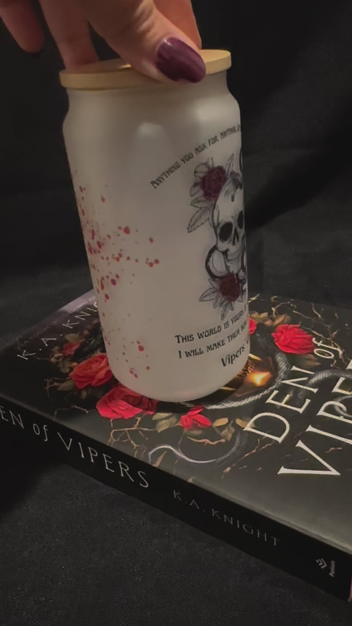 Den of Vipers Inspired 18oz Glass Tumbler